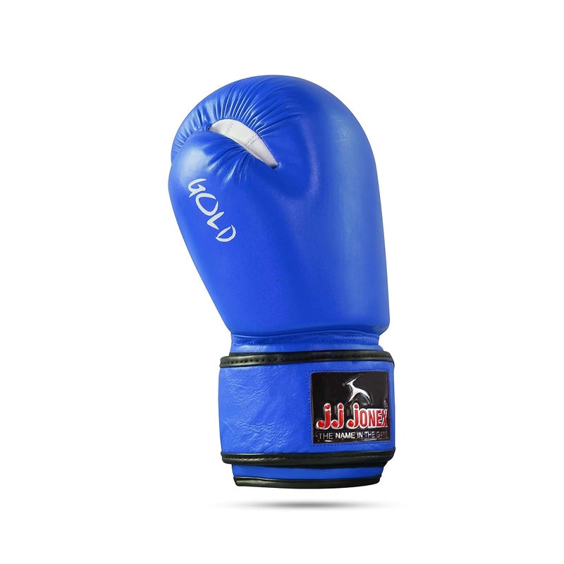 Jonex JJ Jonex Boxing Gloves - High Quality Leather Fight Gloves (16oz, Blue) - Image 4